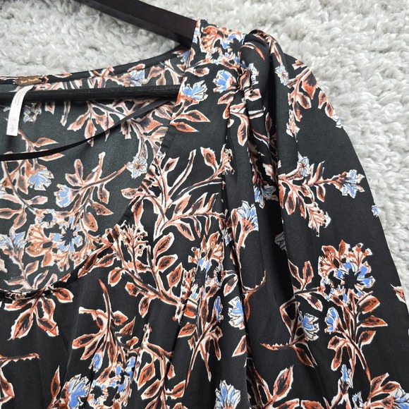 Free People Santiago Women Floral Smocked Top Size Small Long Sleeve Boho Grunge - Picture 4 of 12